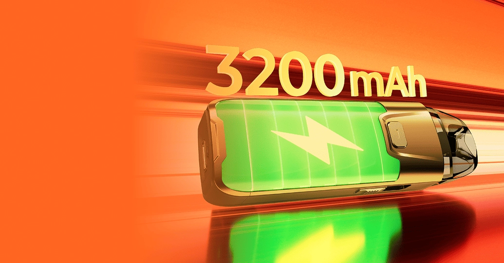 Vaporesso LUXE XR MAX 2 – longest-lasting battery vape with 3200mAh capacity ensuring prolonged usage without frequent charging.