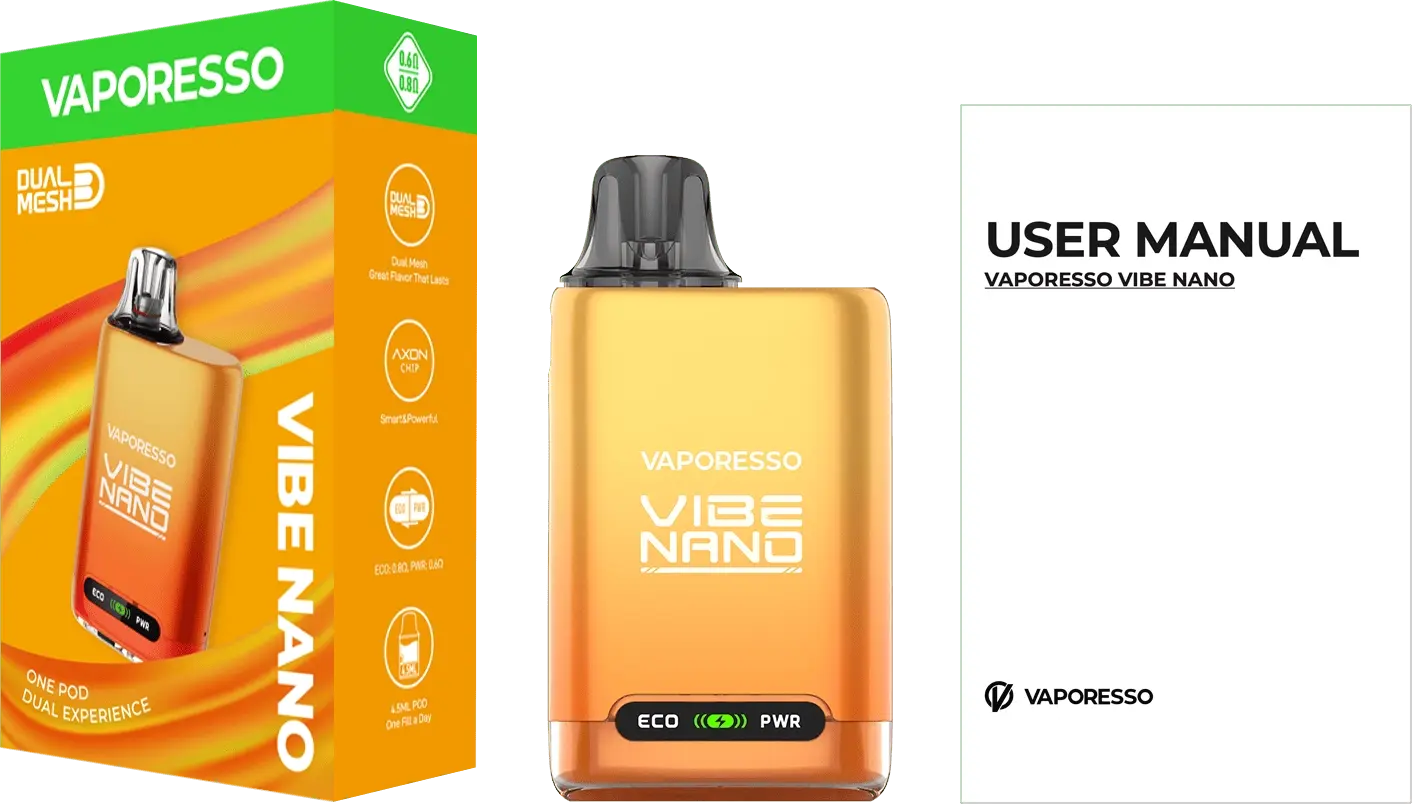 vaporesso, vibe nano, EU version package